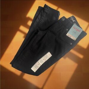 Black Jeans School All Seasons Modern Girls Stretch Adjustable Waist Tabs